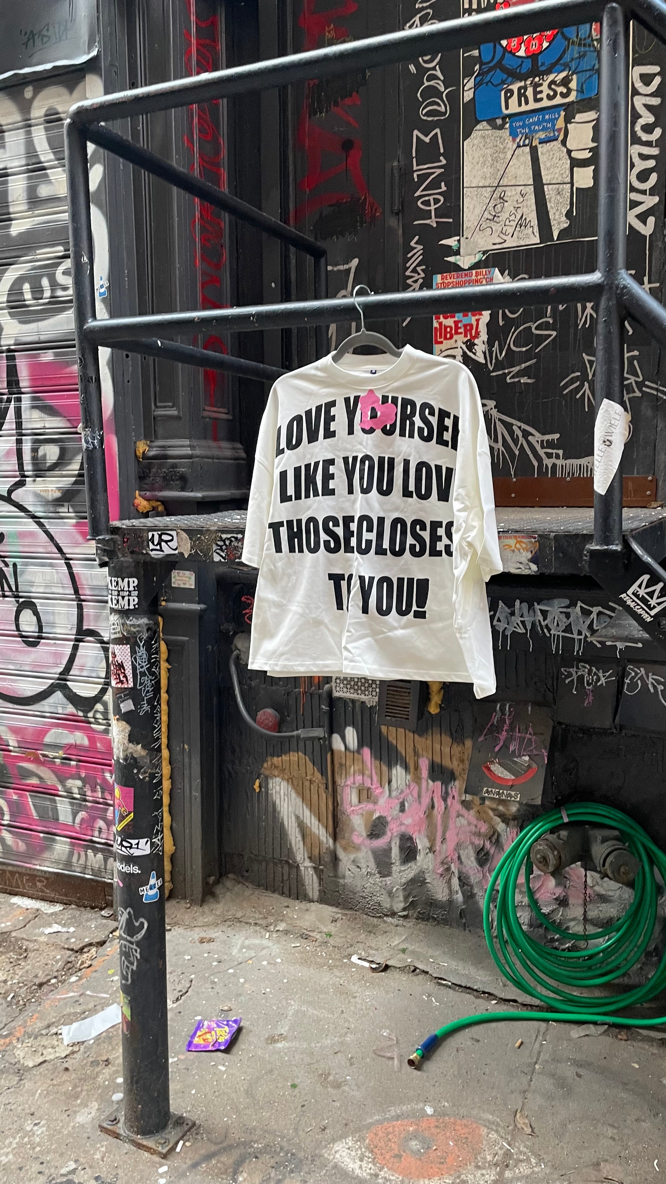 White “Love Yourself” tee